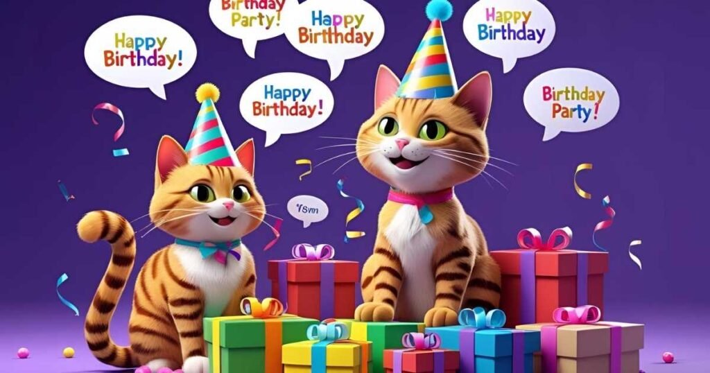 Cat birthday joke puns for party invites